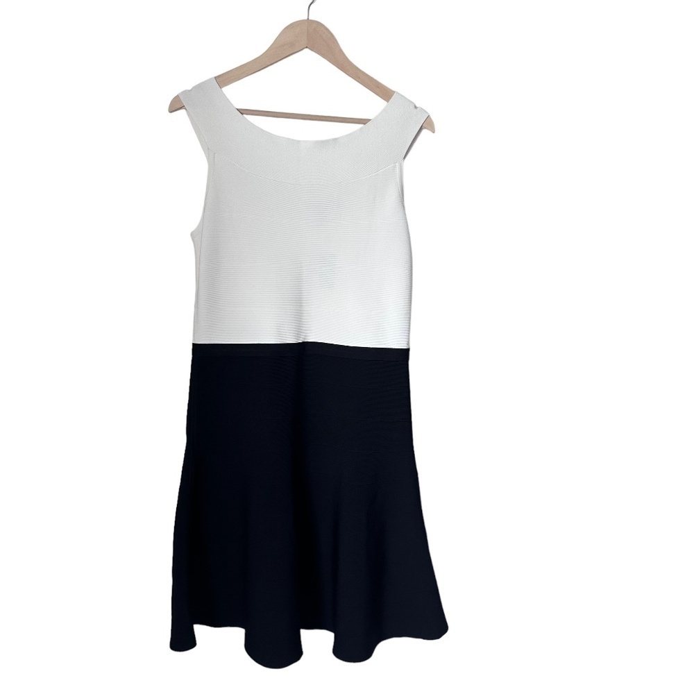 White House Black Market Off the Shoulder Colorblock Sweater Dress Size L NWT
